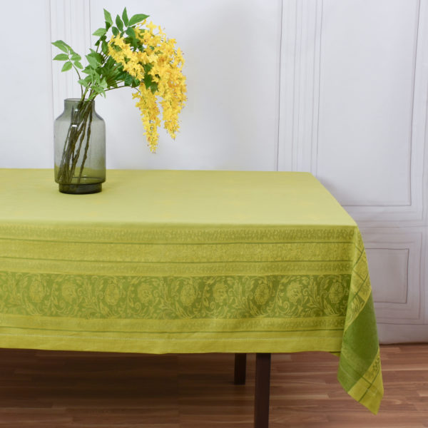 Green jacquard tablecloth for dining room - Image 3