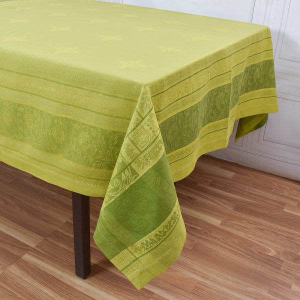 Green jacquard tablecloth for dining room - Image 4