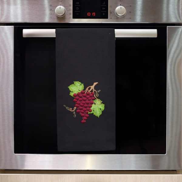 Tea towels with textured grapes embroidery - Image 6