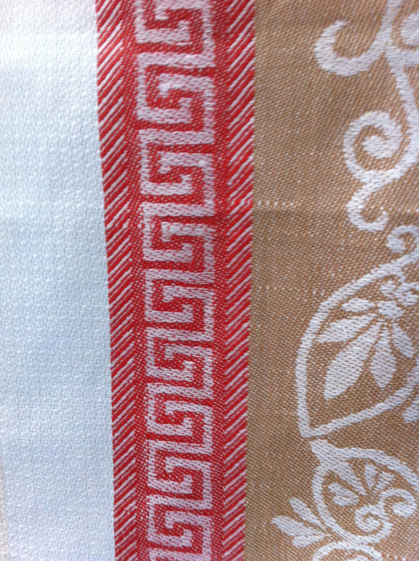 Rectangle Square Tablecloth Jacquard Greek Key Pattern  White Beige Red Decor European Quality Linens Dinner Tablecloths New Gift for mom - Image 3