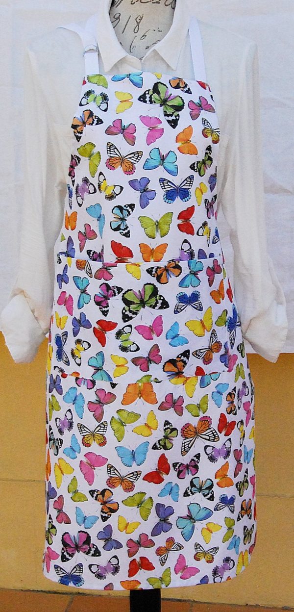 Ladies apron with printed Butterflies, multicolor butterfly aprons, kitchen acssesoris butterflies design, gifts for hostess, grandma - Image 3