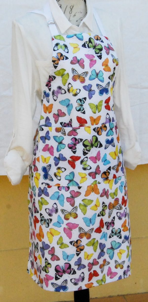 Ladies apron with printed Butterflies, multicolor butterfly aprons, kitchen acssesoris butterflies design, gifts for hostess, grandma - Image 4