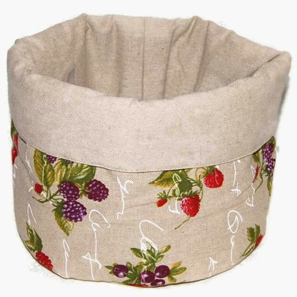 Strawberry round bread basket  bakery cookies storage holder Strawberies red kitchen decor Centerpiece table decoration Best moms gift ideas - Image 2