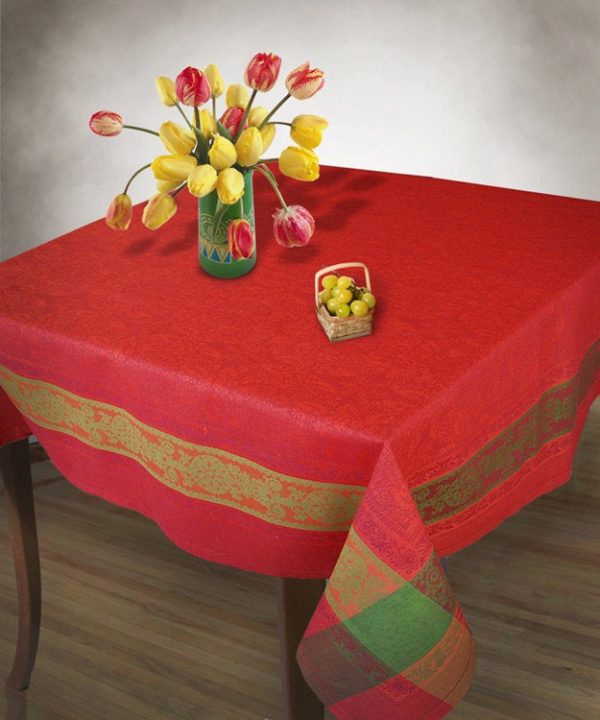 Red rectangle large tablecloth festive jacquard table linens living dining table cover Elegant dinner tablecloths Housewarming gift ideas