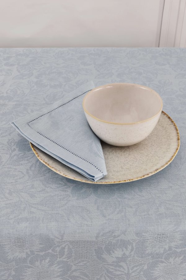 Sky blue Floral jacquard tablecloth - Image 7