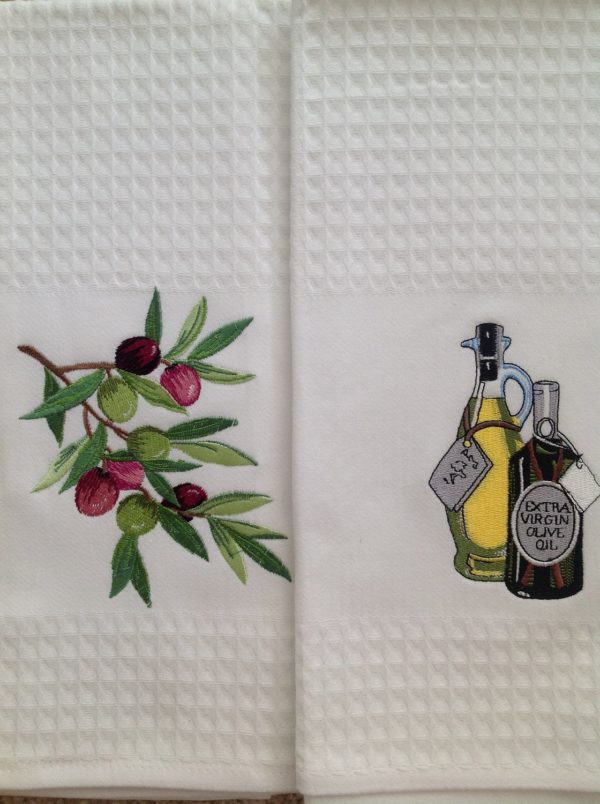 Olive branch Provence towel embroidered olives hand towels dishcloths fingertips cloths high quality cotton personalized gift best ideas