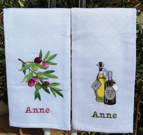 Olive branch Provence towel embroidered olives hand towels dishcloths fingertips cloths high quality cotton personalized gift best ideas - Image 2