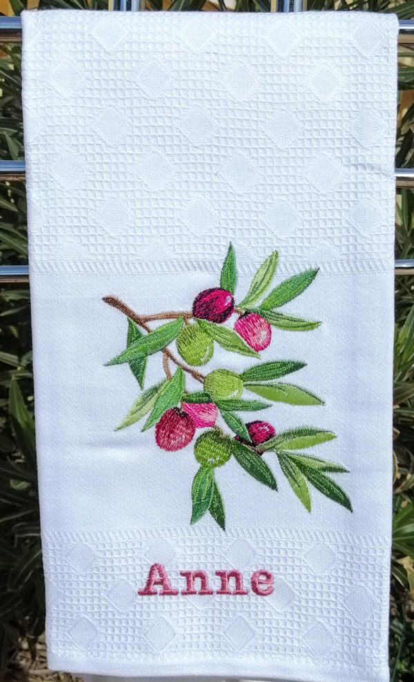 Olive branch Provence towel embroidered olives hand towels dishcloths fingertips cloths high quality cotton personalized gift best ideas - Image 6