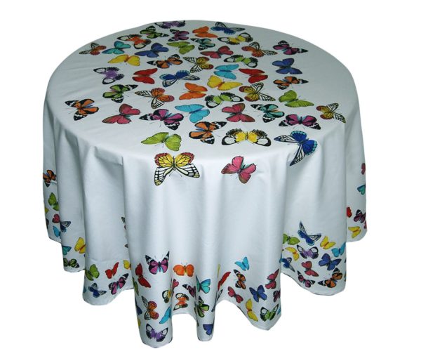 Round tablecloth with butterflies 180 cm