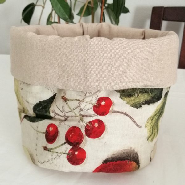 Round cotton bread basket, kitchen storage box, nuts organic storage, cookies bag, table centerpiece, kitchen Easter gift