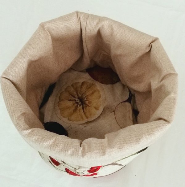 Round cotton bread basket, kitchen storage box, nuts organic storage, cookies bag, table centerpiece, kitchen Easter gift - Image 3