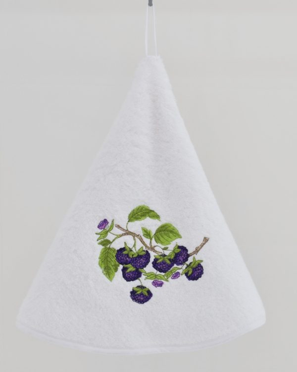 Blackberry round hand towel, farmhouse blackberries decor, Provence black fruits kitchen towels,kitchen gift for her