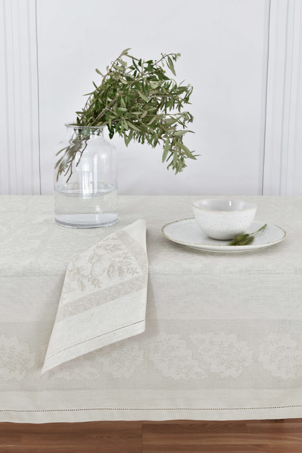 Jacquard gray Fern rectangle table cloths