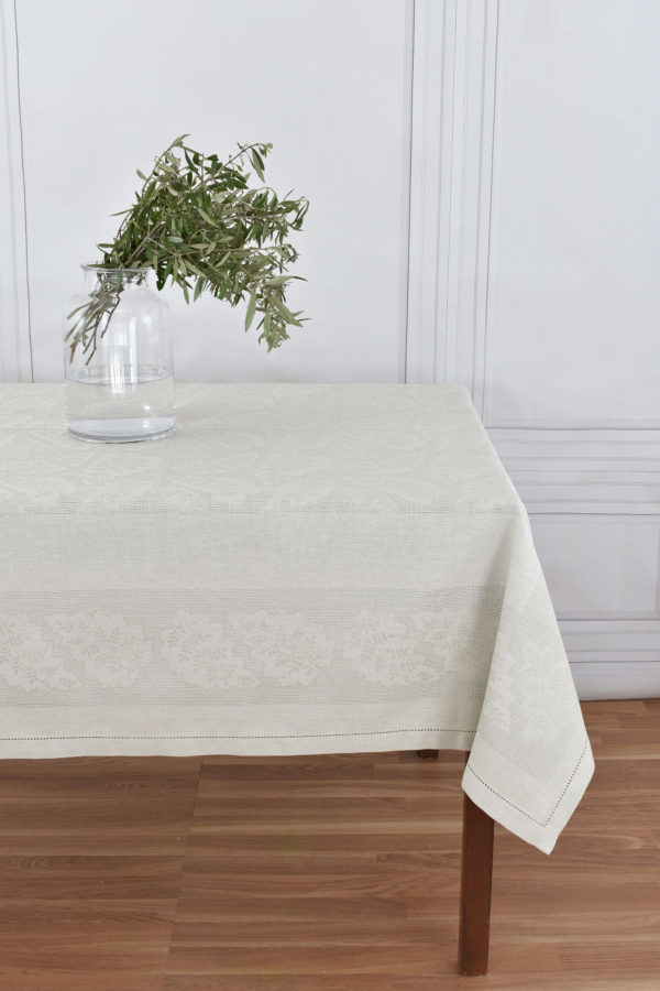 Jacquard gray Fern rectangle table cloths - Image 2