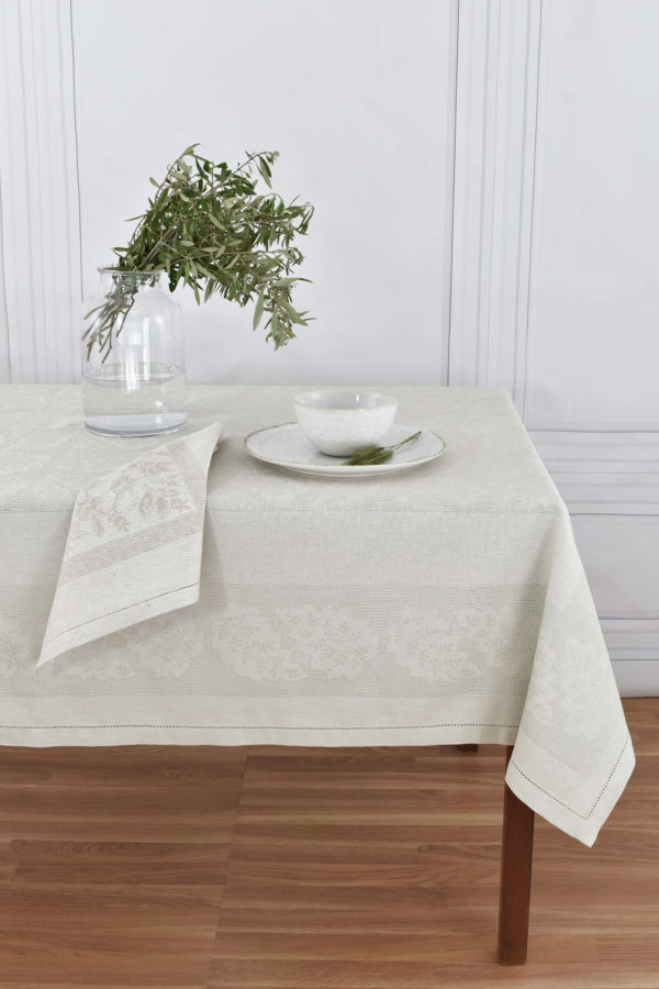 Jacquard gray Fern rectangle table cloths - Image 9