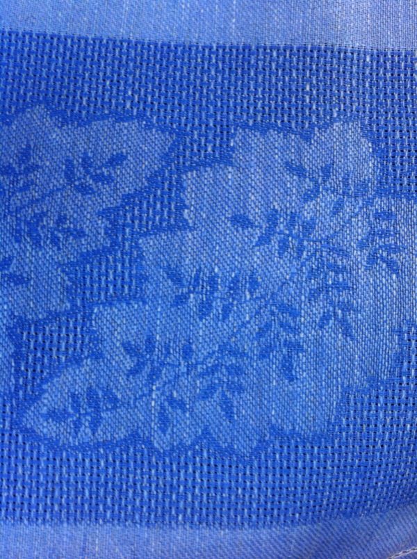 Blue fern rectangle tablecloth, jacquard elegant table cover. Blue table cloth with hemstitch, luxury unique tablecloths for birthday gift - Image 3