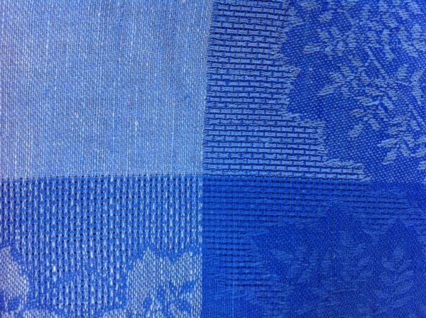 Blue fern rectangle tablecloth, jacquard elegant table cover. Blue table cloth with hemstitch, luxury unique tablecloths for birthday gift - Image 4