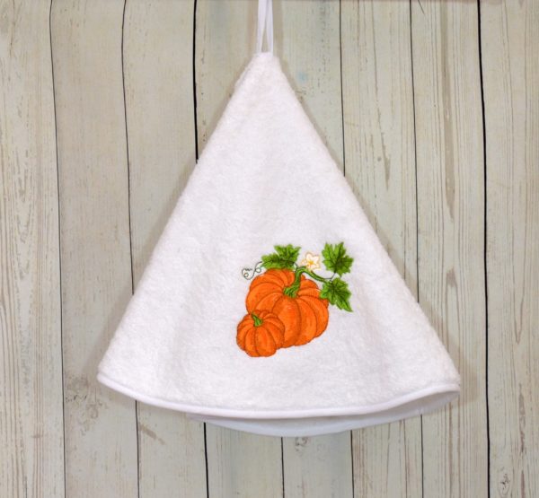 Fall embroidered pumpkins round towel - Image 4