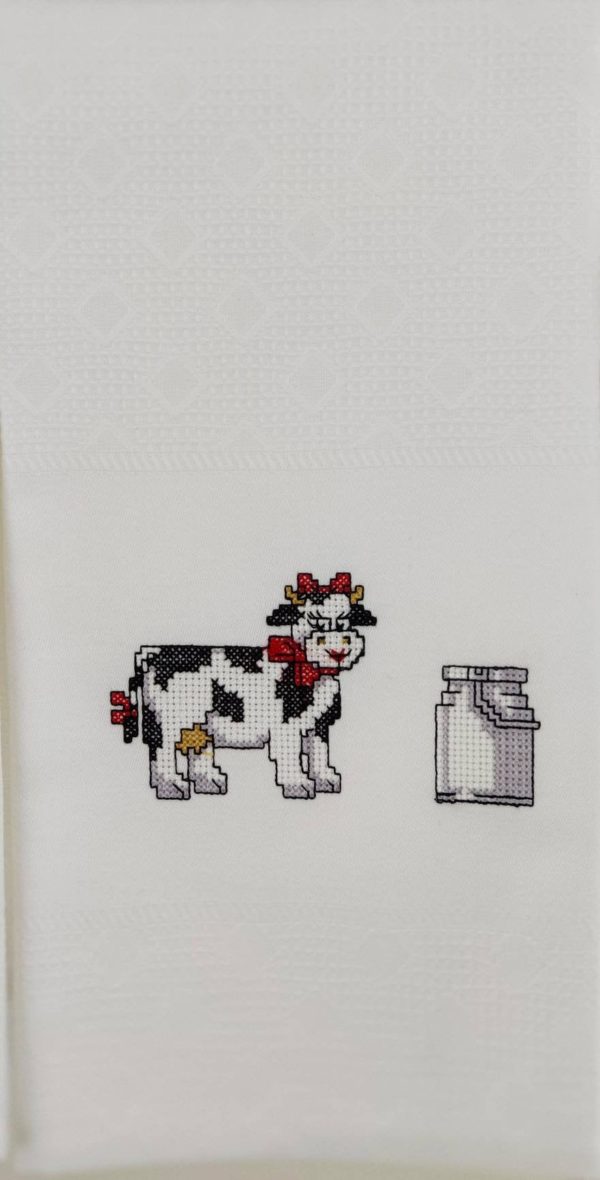 Embroidered tea towels Happy Cows - Image 2