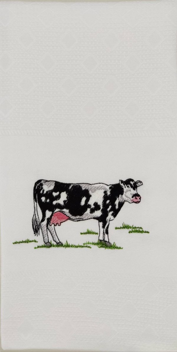 Embroidered tea towels Happy Cows - Image 3