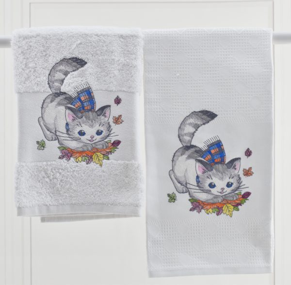 Pet embroidery towels for cat lovers