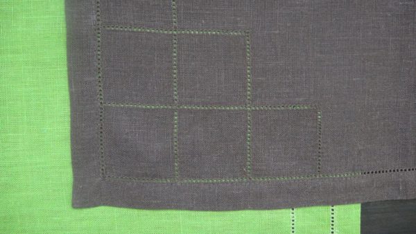 Handmade hemstitched runner Brown - Image 4